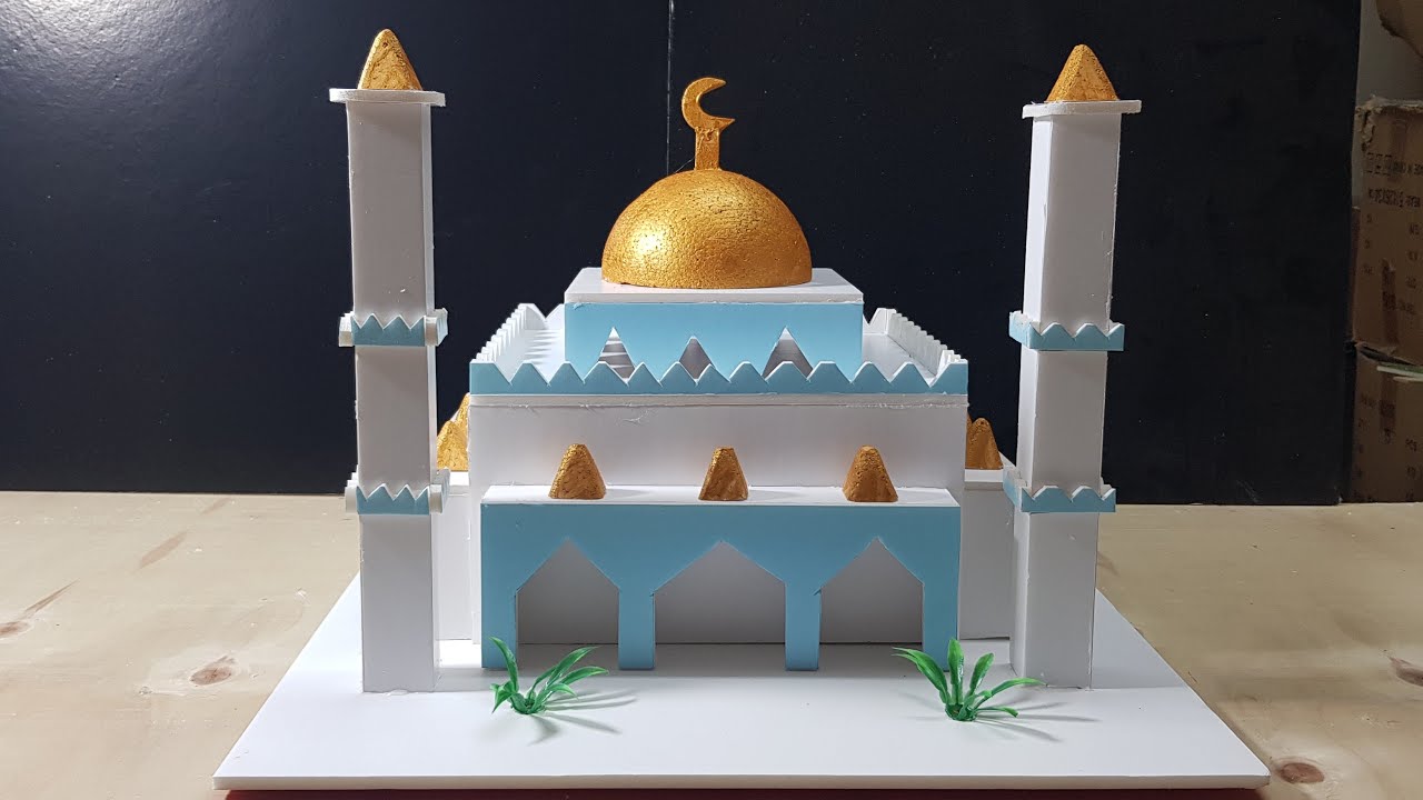 طريقة عمل مجسم مسجد How to make a mosque model