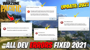 How To Fix COD Warzone Pacific Dev Error 6068, Dev Error 6036 to 5573 All Dev & DirectX Error Fix