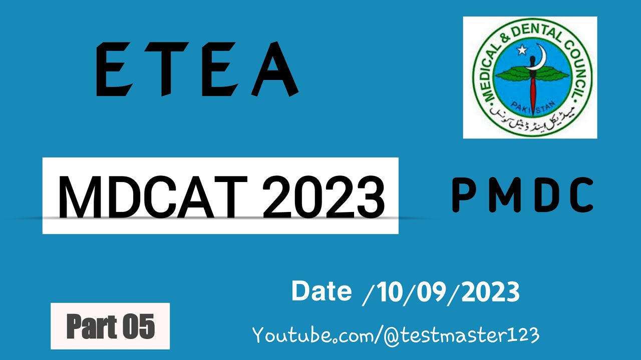 ETEA MDCAT Solved Paper Part 5 by ETEA 10-09-2023|| @testmaster123||