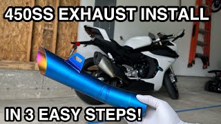 2024 CFMoto 450SS  How To Install Exhaust in 3 Steps!