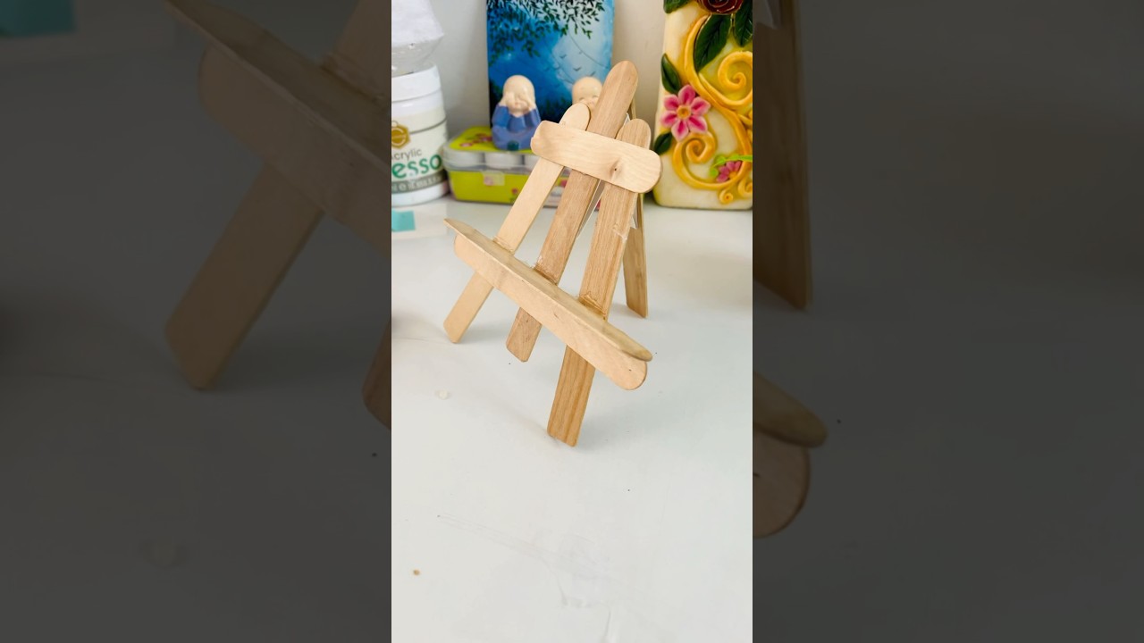 How to make mini easel | DIY mini canvas stand #canvas #minicanvas #diy #diycrafts #artandcraft