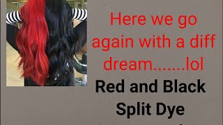Black and Red Split Hair Dye......