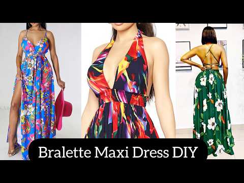 DIY: How To Cut And Sew Bralette Maxi Dress. Summer Dress Tutorial - YouTube