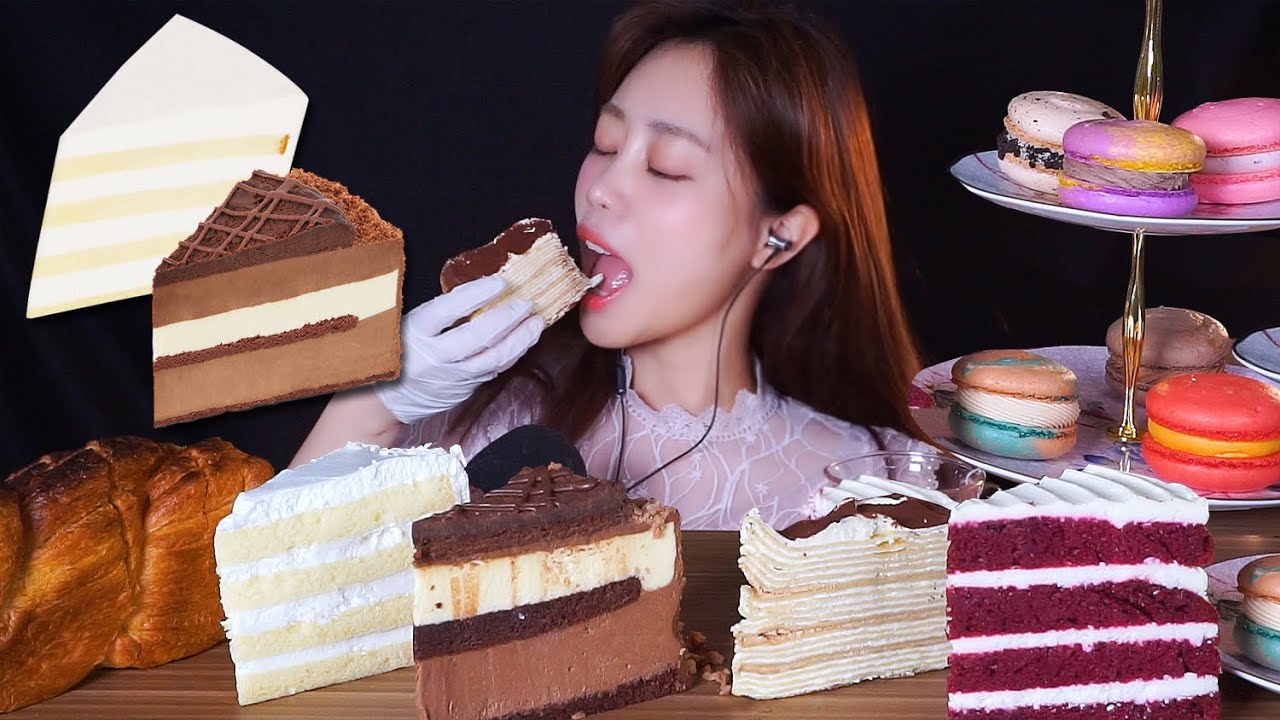 ASMR 디저트 집합!!! 디저트39 먹방 ! 케이크,마카롱,갈릭브레드 (Dessert Party ! Macaron, Cake, Bread, Mukbang Eating show)