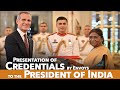 Envoys of three nations present credentials to the president of india