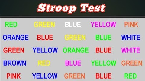 The stroop test | how fast is your brain ?