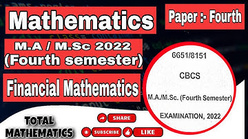 KU M.Sc 4th sem || Financial Mathematics || PYQ
