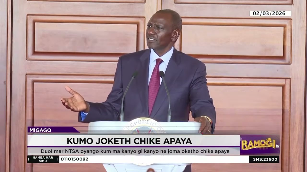 NTSA oyango kum ma kanyo kanyo ne joma ketho chike apaya