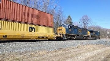 Fast 60MPH CSX Intermodal Q168 - YN3b ES40DC 1st Generation K5HL & SD70MACE #4558 - Unionville OH