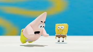 Patrick Gets Beat Up By Invisible Man | spongebob
