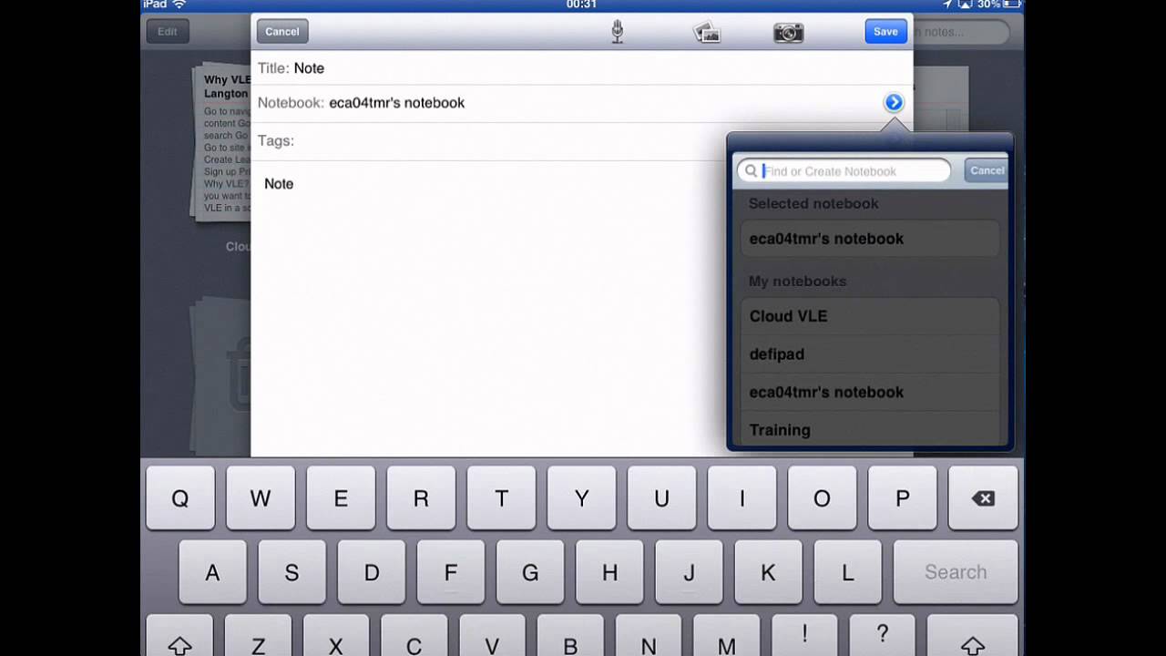 Using Notebooks in Evernote for the iPad