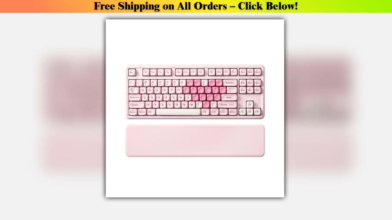 YUNZII B87 Pink Mechanical Gaming Keyboard, QMK/VIA Custom Gasket RGB Keyboard, Wireless Aesthetic