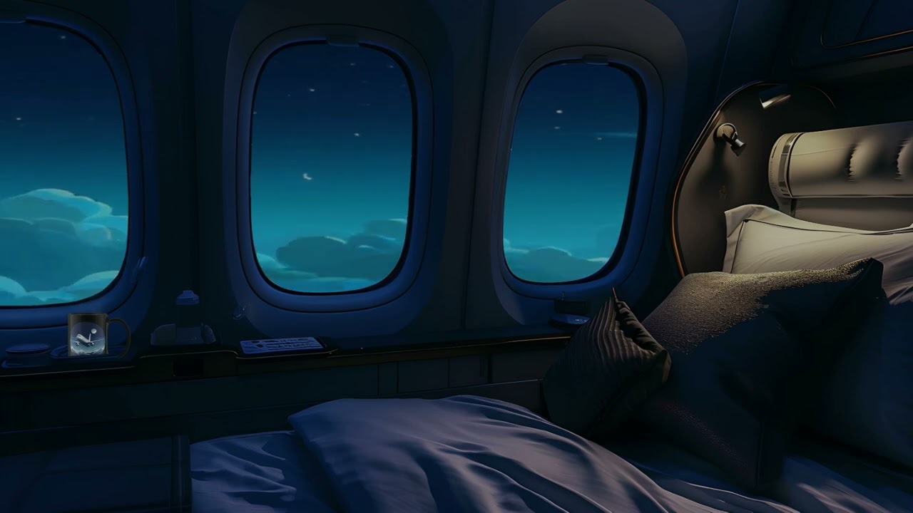 First Class Airplane Ambience | Relax, Sleep, Study | 10 hours Jet Sounds | Brown Noise