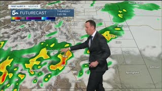 Foggy and drizzly at times with daytime showers and thunderstorms
