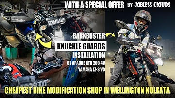 Installing KNUCKLE GUARDS on APACHE 200 4V BS6 & FZ S V3 | WELLINGTON KOLKATA | JOBLESS CLOUDS