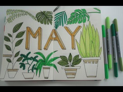 asmr-|-may-2019-|-plan-with-me!-📖-(relaxing-bullet-journal-designing)-🖊