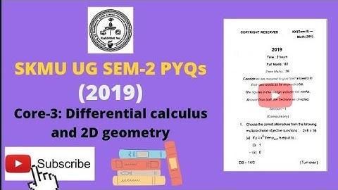 SKMU UG SEM-2 CORE-3 (MATH HONS) QUESTION PAPER 2019 #skmudumka #skmuPAPERS #trending #SKMUEXAMS #UG