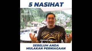5 NASIHAT SEBELUM ANDA MULA PERNIAGAAN