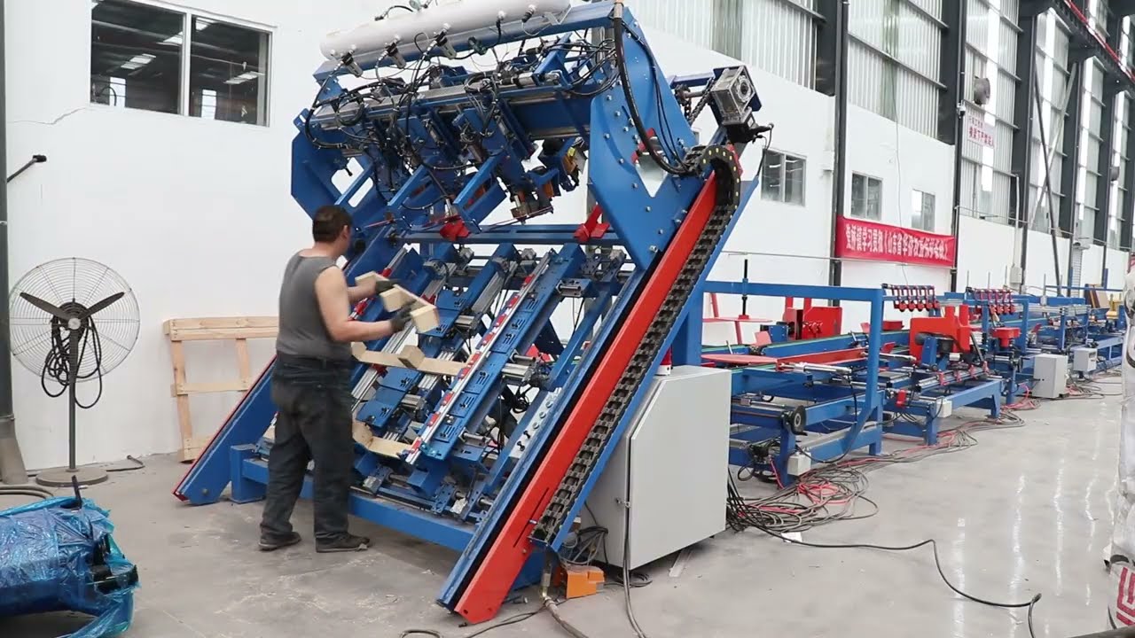 Sawmill World Euro Block Type Automatic Wood Pallet Nailing Machine Lines