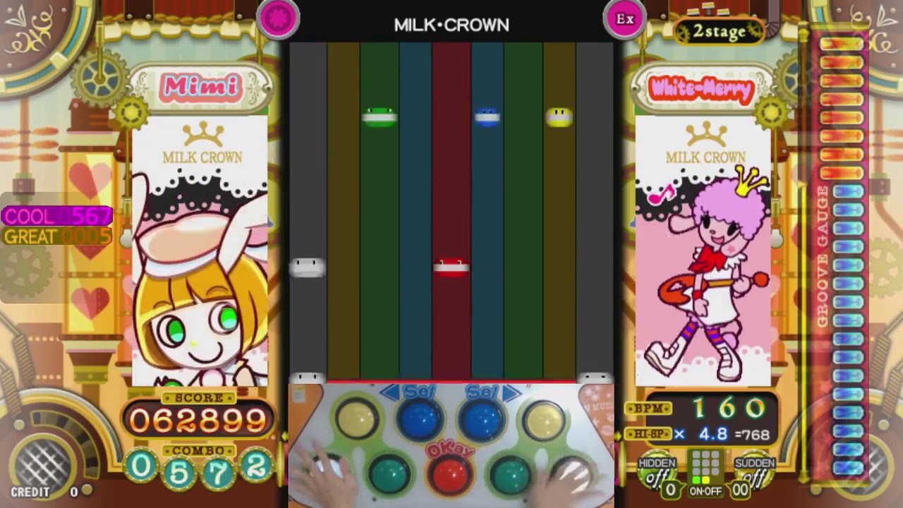 ポップン] スマイルスマッシュ(SMILE SMASH) MILK・CROWN EX - YouTube