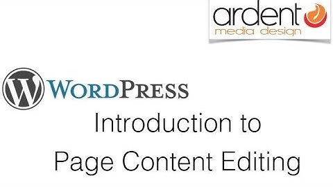 WordPress Intro to Page Content Editing 2015 10 06
