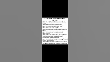 National / International Years #2m #study #important