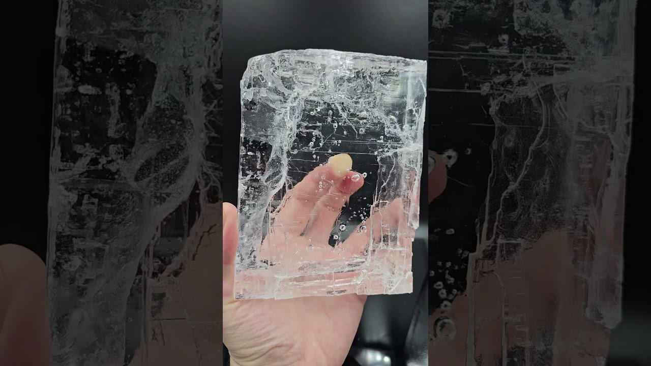 Halite crystal with water inside, enhydro halite, a very rare crystal 1418 g Bakhmut field, Ukraine