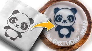 Carving a 3D Panda Character in a Jelly Cake #shorts