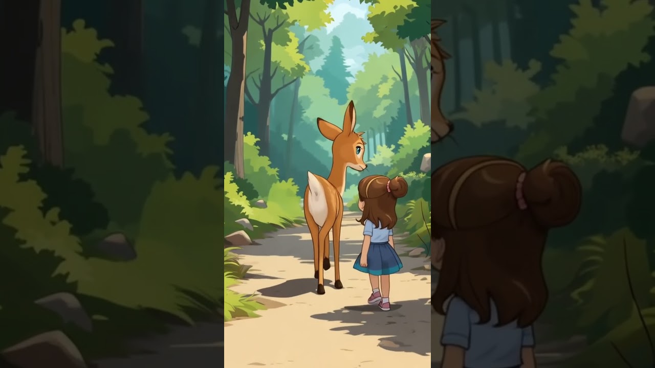 The story of friendship between a beautiful deer and a girl 