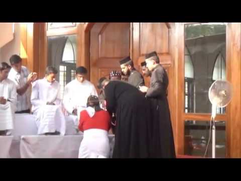 Feet Washing service by HH Catholicos at Mar Elia Cathedral, Kottayam