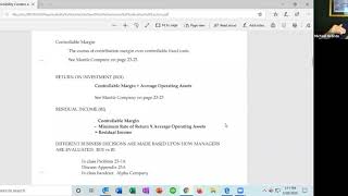 Responsibility Centers and Performance Evaluation Lecture