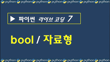 【파이썬 프로그래밍 기초 강의 07】 - bool  라이브 코딩 - 참(True), 거짓( False)