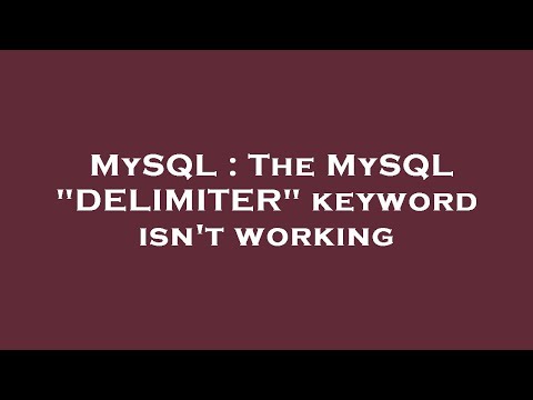 MySQL : The