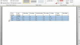 Word 2010 Tutorial Selecting Table Objects Microsoft Training Lesson 16.3