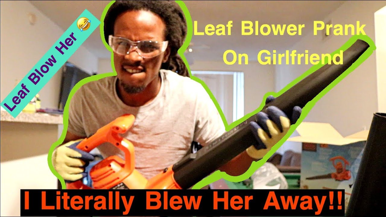Leaf Blower Prank *she gets really mad* - YouTube