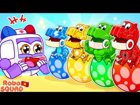 What Animal Hatches From the Superhero Eggs? | Dinosaur Surprise Eggs 🦖 | Kids Animation | RoboSquad