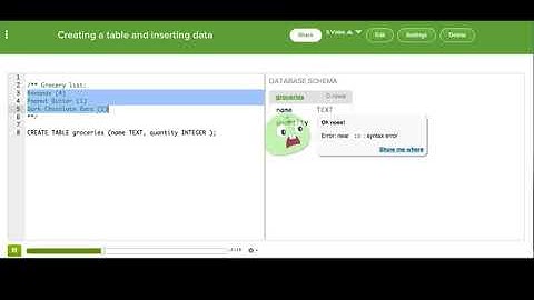 Creating a table and inserting data | Computer Programming | Khan Academy - All In One