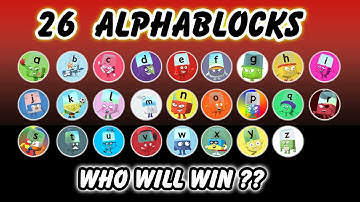 All  26 ALPHABLOCKS  in Algodoo Marble Race - Who Will be Champion??