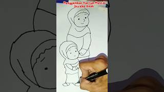 menggambar Kartun Muslim ibu dan anak #viral #viralvideo #videoshort