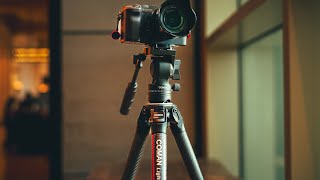 COMAN Video Travel Tripod. It’s lightweight, carbon fiber, and compact.