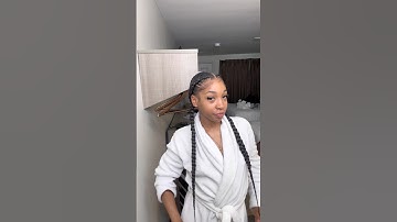 Do two braids with me while on vacation! My boyfriend helped 🥰! #twobraids #feedinbraids #braids