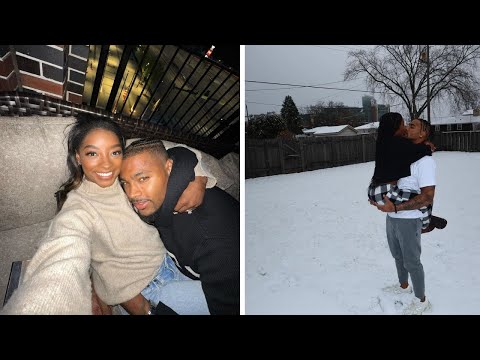 Snowy Romance: Simone Biles and Jonathan Owens Cozy Flirtation in Winter Wonderland!