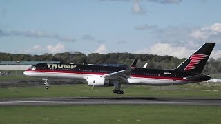 Extremely Rare Donald Trumps 757 Landing At Prestwick Airport
