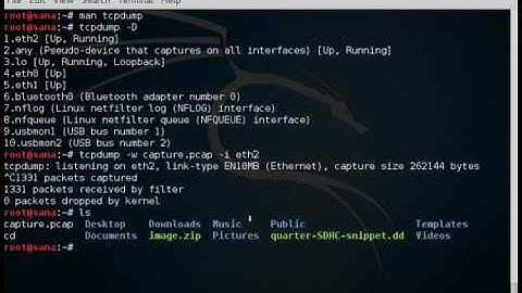 Capture the packets and write into a file using TCPDUMP