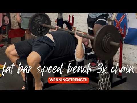 Video thumbnail: Fat bar speed bench w 120 in chain