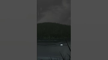 A CGI pond with rain