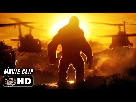 Kong Vs Helicopters Scene | KONG SKULL ISLAND (2017) Sci-Fi, Movie CLIP HD