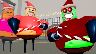 SANTA BARRY SECRET FAMILY VS EVIL BARRY Brother IN BARRY PRISON ESCAPE ( Scary Obby ) - Roblox