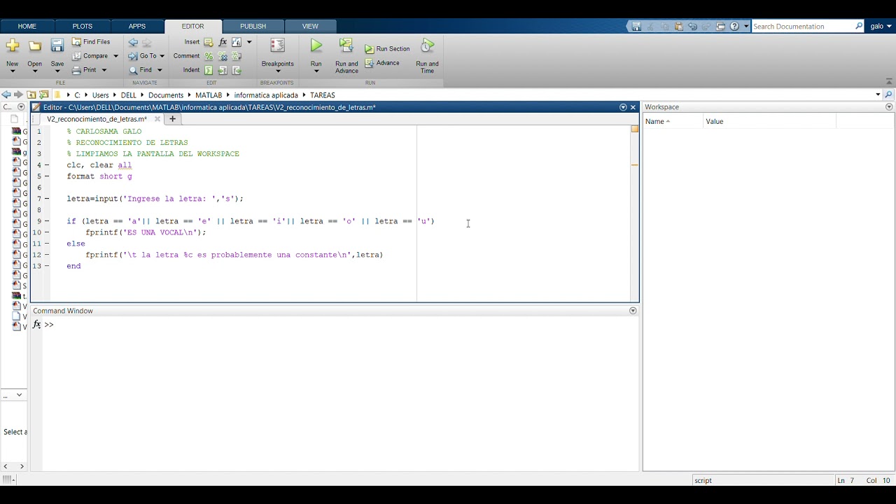 reconocimiento de letras MATLAB - YouTube