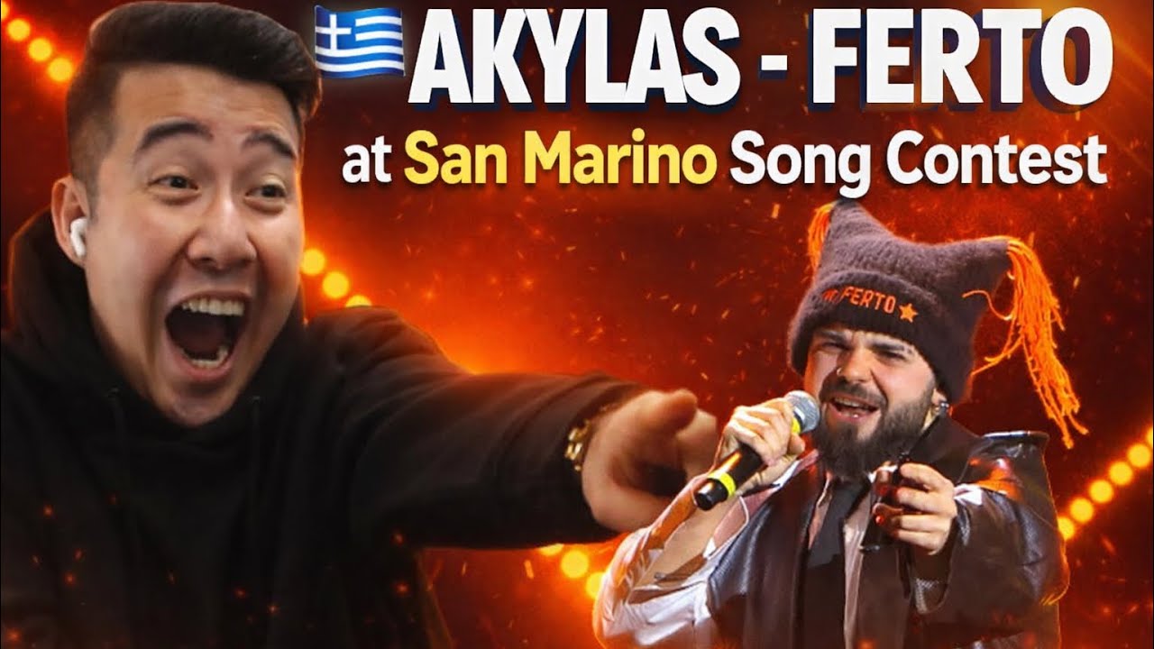🇬🇷 AKYLAS исполняет песню “FERTO” | Специальный гость на песенном конкурсе в Сан-Марино | РЕАКЦИЯ